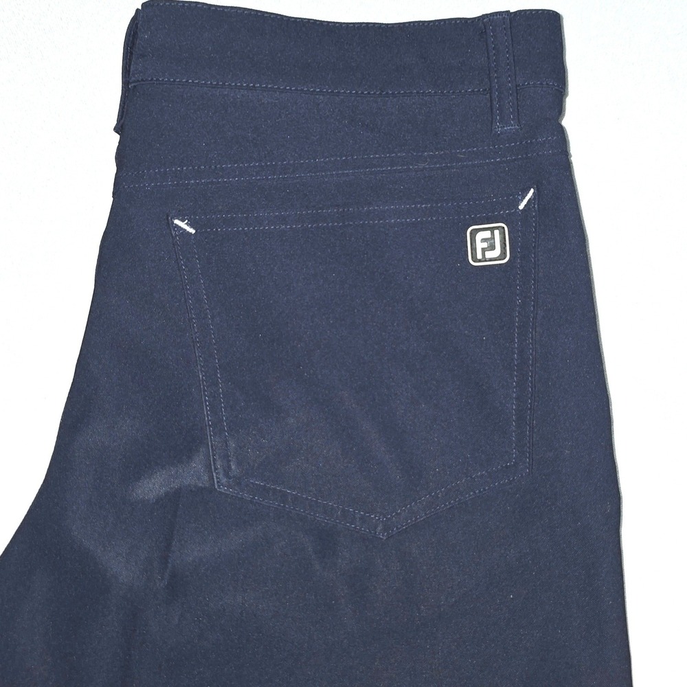 FootJoy Men Athletic Fit Golf Performance Pants Navy Blue 5-Pocket Stretch 32X31